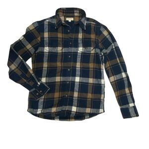 Sonoma Life Style Blue Brown‎ Flannel Over Shirt Sz S
